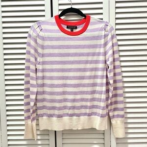 Banana Republic 100% Merino Wool Striped Light Pullover Sweater